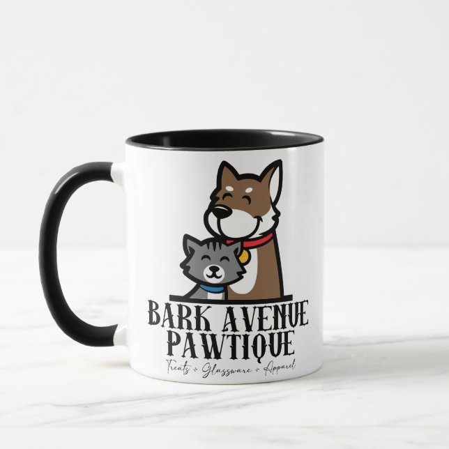 BARK AVENUE PAWTIQUE - logotyp 3 Mugg (Vänster)