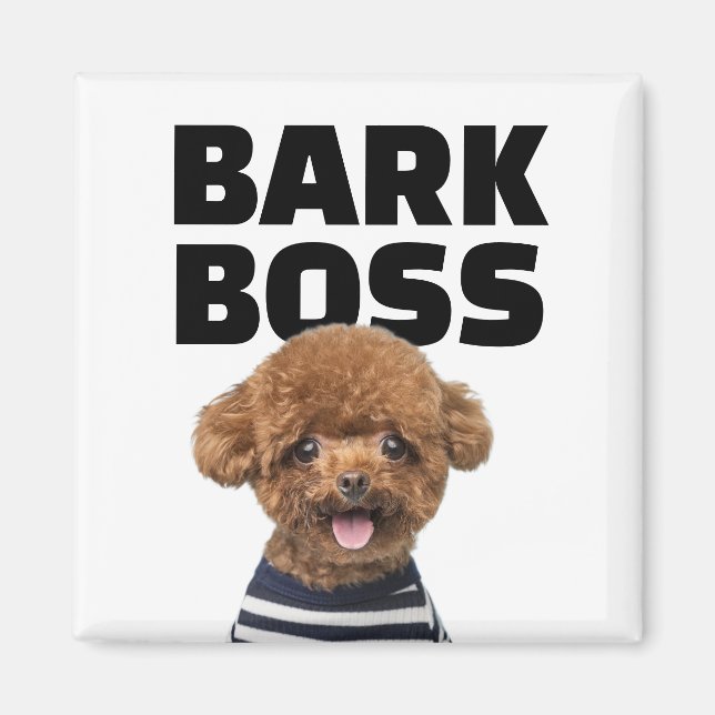 Bark Boss Custom Dog Photo Personalized Gift Magnet (Framsidan)