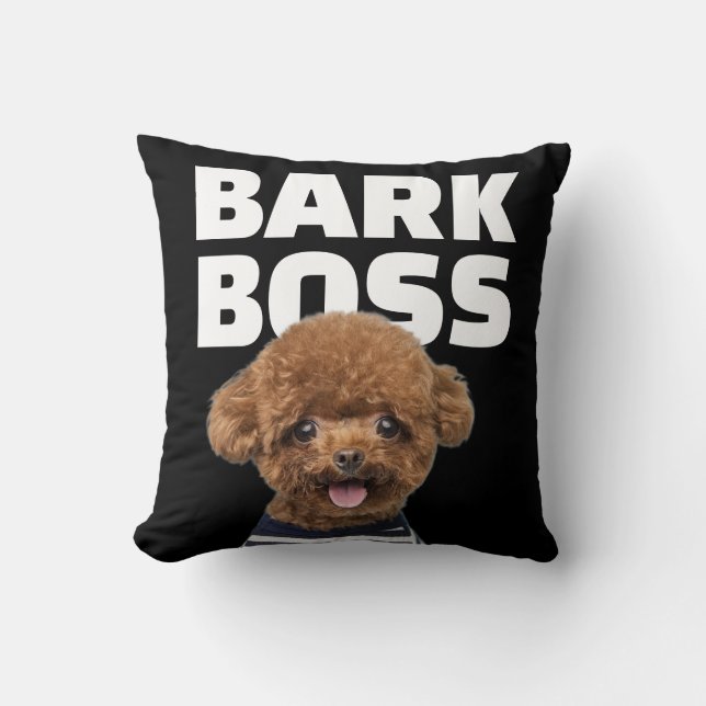 Bark Boss Hund Foto Anpassad Husdjur Kudde (Framsida)