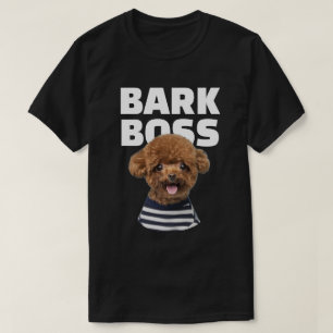 Bark Boss Hund Foto Modern Cool Anpassad Husdjur T Shirt