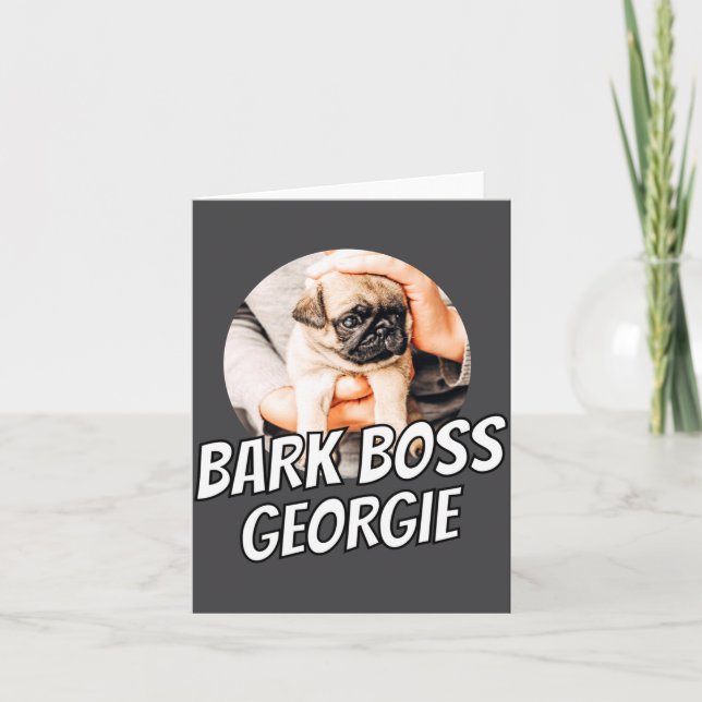 Bark Boss Pet Dog Photo Modern Simple Cool  Kort (Framsida)
