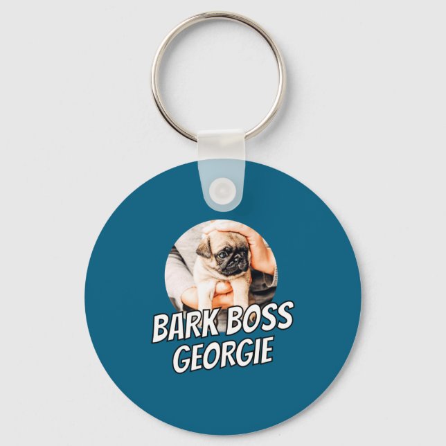 Bark Boss Pet Dog Photo Modern Simple Cool  Nyckelring (Framsida)