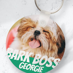 Bark Chef Pet Hund Photo Modern Coola Simple Nyckelring