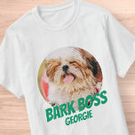 Bark Chef Pet Hund Photo Modern Coola Simple T Shirt<br><div class="desc">Utformningen är enkel med en enkel bakgrund i färg och sans serif-typografi för ett superhjälte-utseende.</div>