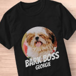 Bark Chef Pet Hund Photo Modern Coola Simple T Shirt<br><div class="desc">Utformningen är enkel med en enkel bakgrund i färg och sans serif-typografi för ett superhjälte-utseende.</div>