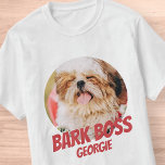 Bark Chef Pet Hund Photo Modern Coola Simple T Shirt<br><div class="desc">Utformningen är enkel med en enkel bakgrund i färg och sans serif-typografi för ett superhjälte-utseende.</div>