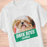 Bark Chef Pet Hund Photo Modern Coola Simple T Shirt<br><div class="desc">Utformningen är enkel med en enkel bakgrund i färg och sans serif-typografi för ett superhjälte-utseende.</div>