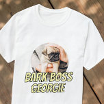 Bark Chef Pet Hund Photo Modern Simple Coola T Shirt<br><div class="desc">Utformningen är enkel med en enkel bakgrund i färg och sans serif-typografi för ett superhjälte-utseende.</div>