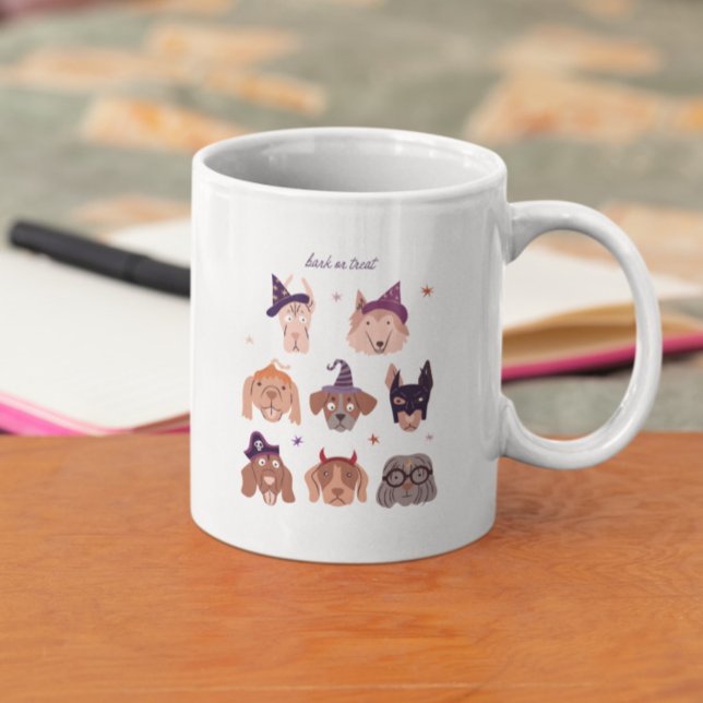 Bark eller Treat Halloween Hundar Jumbo Mugg (Skapare uppladdad)