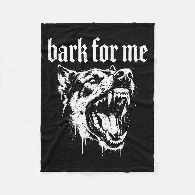 Bark For Me Gothic Fierce Dog  Fleecefilt (Framsidan)