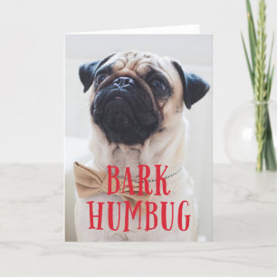 Bark Humbug Cute Puppy Hund Helgdag-foto-mappat Helgkort