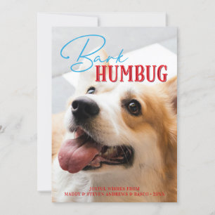 Bark Humbug Funny Julens Hund Anpassningsbar Fotog Julkort