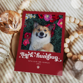 Bark Humbug Hund Foto Rolig Jul Julkort