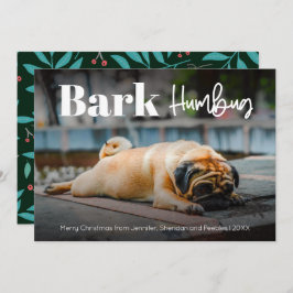 Bark Humbug Modern Anpassningsbar Photo Helgdag Ca Julkort
