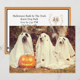 Bark i Mörken Halloween fest för HUNDAR Julkort
