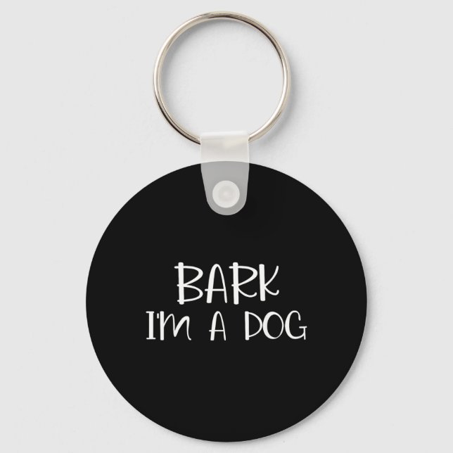 Bark Im En Hund Lat Halloween Kostym Nyckelring (Framsida)