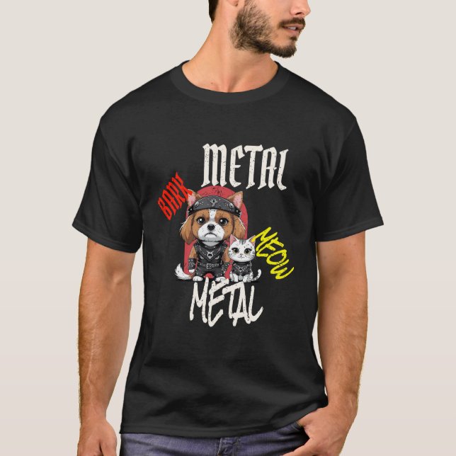 Bark & Meow Metall T Shirt (Framsida)