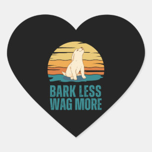 Bark Mindre Wag More Puppy Hund Hjärtformat Klistermärke