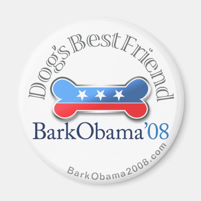 Bark Obama hund bästa vän magnet (Framsidan)