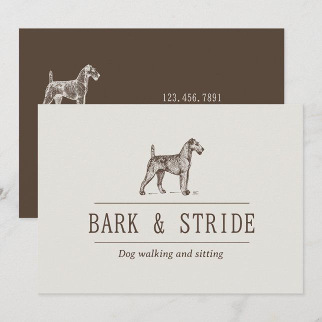 Bark & Stride Hundpromenadföretag QR-kod  Inbjudningar (Fram/baksida)
