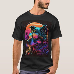 Bark till Framtiden: 80-talets Hund-grafik för syn T Shirt