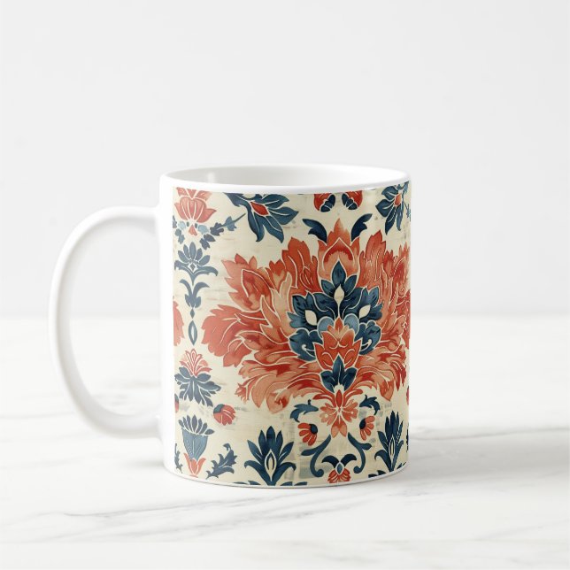 Bark Trasa Textile Mönster på vit kaffe Mugg (Vänster)