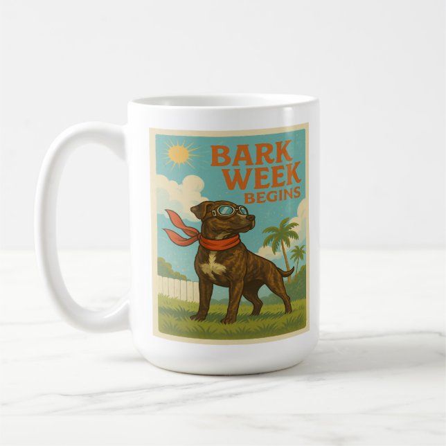 Bark Week börjar: Retro Flight Edition Kaffemugg (Vänster)