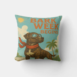 Bark Week börjar: Retro Flight Edition Kudde