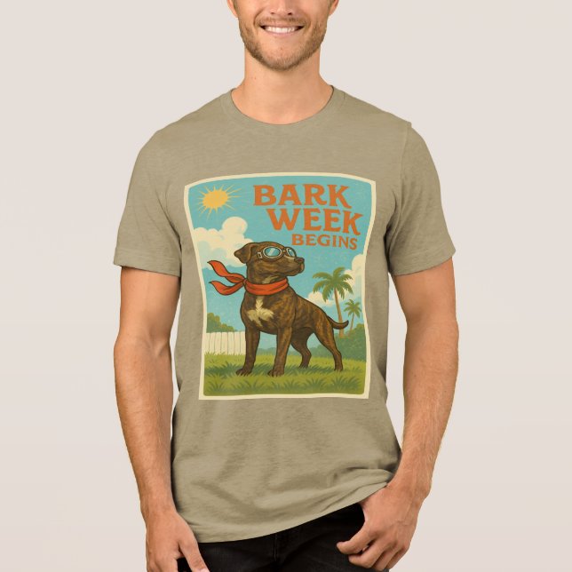 Bark Week börjar: Retro Flight Edition T Shirt (Framsida)