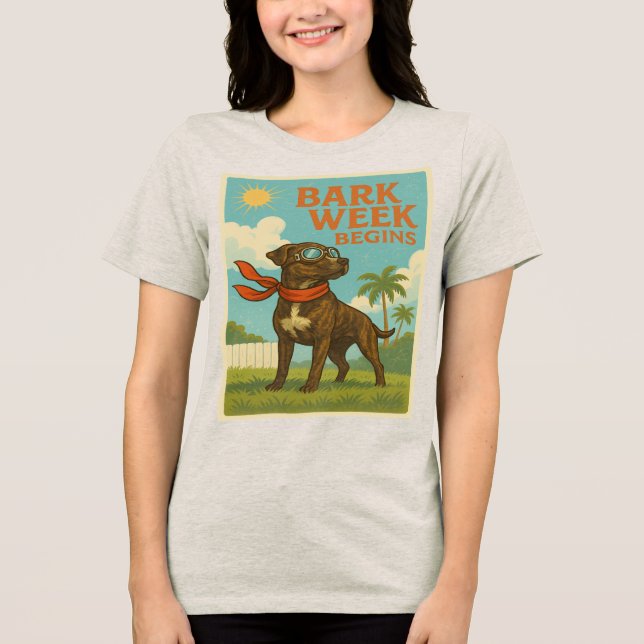 Bark Week börjar: Retro Flight Edition T Shirt (Framsida)