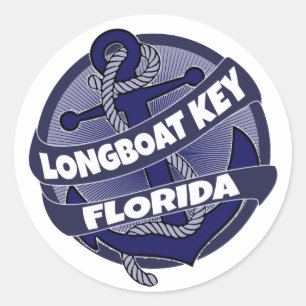Barkassen nyckel- Florida ankrar klistermärkear Runt Klistermärke