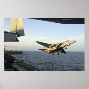 Barkasser F14 från USSet Kitty Hawk Poster