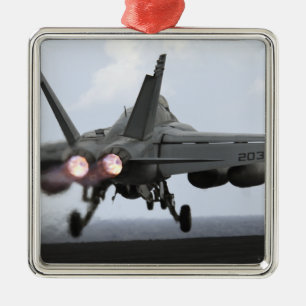 Barkasser för en bålgeting för F/A-18E toppna Julgransprydnad Metall