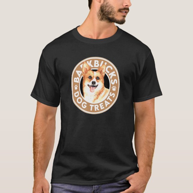 Barkbucks hundgodis Corgi T Shirt (Framsida)