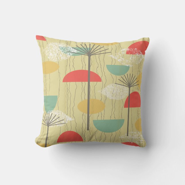 Barkcloth Abstrakt Flowers Kudde (Framsida)