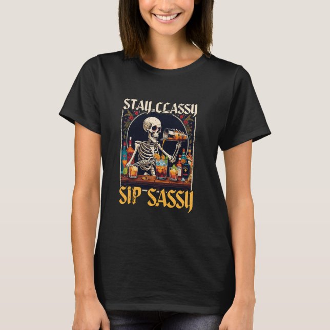 Barkeeper Bartender Bartending Stanna Classy Sip S T Shirt (Framsida)