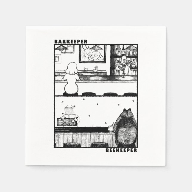 Barkeeper och biodlare pappersservett (Framsidan)