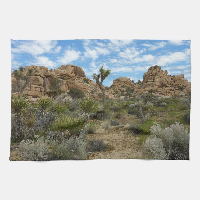 Barker Dam Loop Trail vid Joshua Tree National Par Kökshandduk (Horisontell)