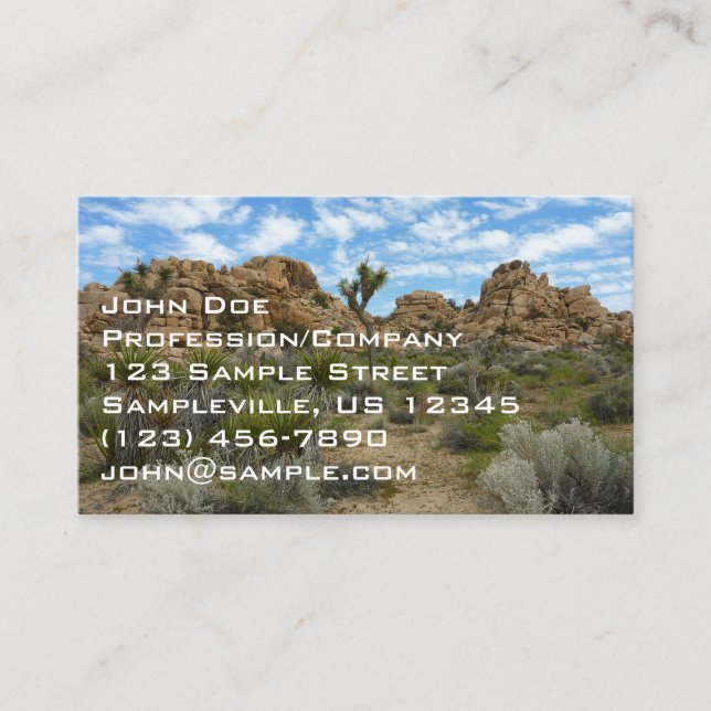 Barker Dam Loop Trail vid Joshua Tree National Par Visitkort (Framsida)
