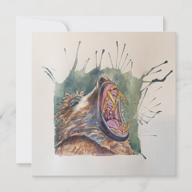 Barking Baboon vycard stil Notecard Tack Kort (Framsida)