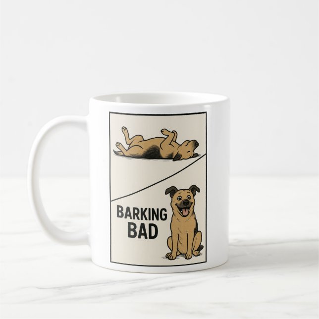 Barking Bad – Funny Dog Lover Parody Poster Kaffemugg (Vänster)