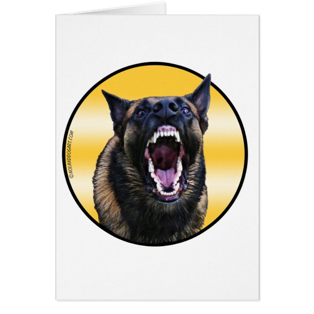 Barking Belgium Malinois ’Maligator’ Hälsningskort (Framsidan)