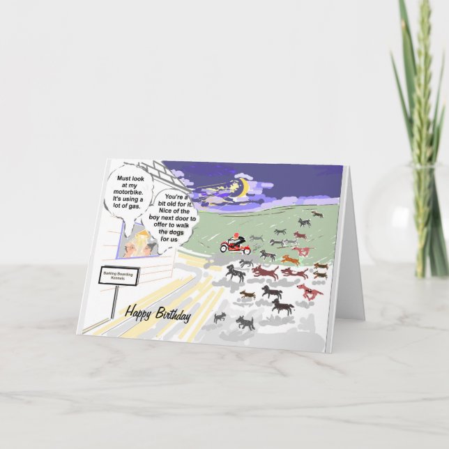 Barking Hund Kennels Amusing Birthday Card Kort (Framsida)