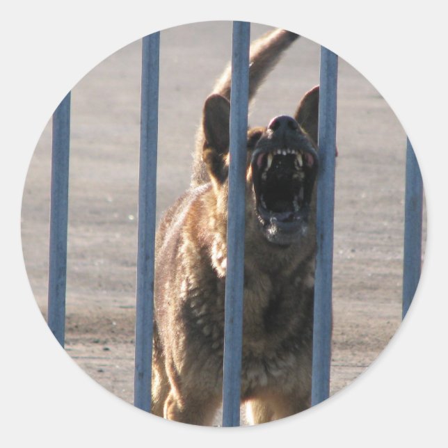 Barking hund runt klistermärke (Framsida)