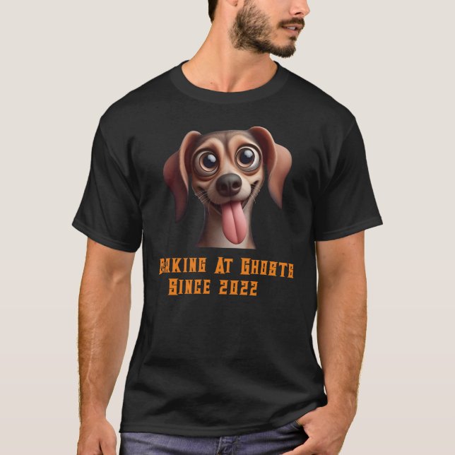Barking på Spöken Halloween Hund älskare Personlig T Shirt (Framsida)