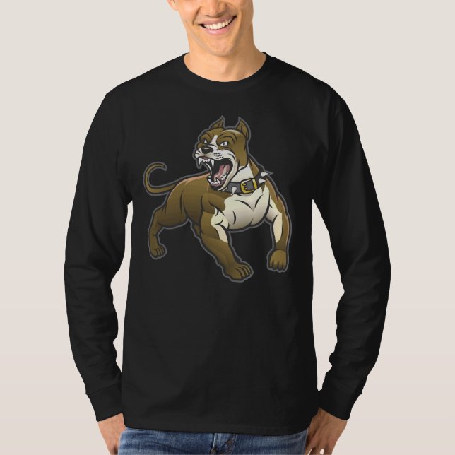Barking Pitbull T Shirt (Framsida)