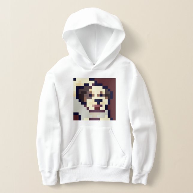 Barking puppy pixel art t shirt (Laydown)