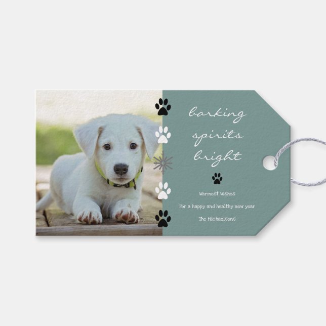 Barking Spirits Bright Puppy Hund Photo Presentetikett (Framsidan (Horisontell))