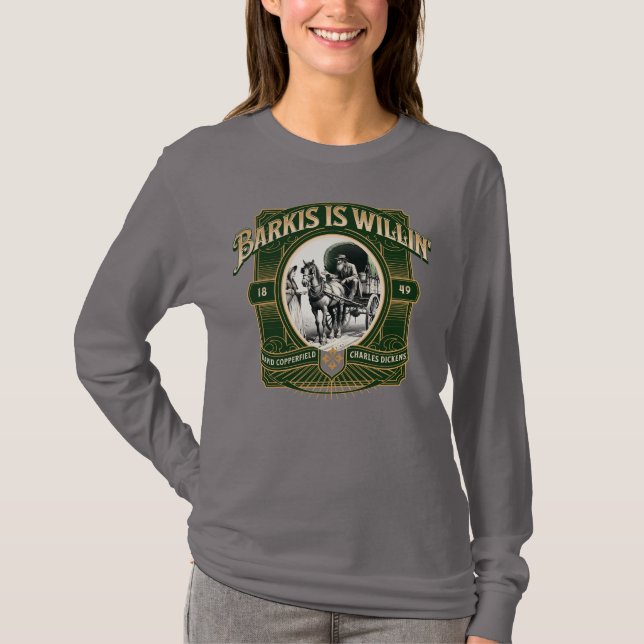 Barkis är Villig Grön Litterär T-shirt (Framsida)