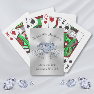Bärkort för 60-årsjubileum, din text casinokort